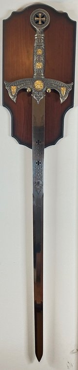 Decorative Knights Templar Medieval Display Sword with Plaque