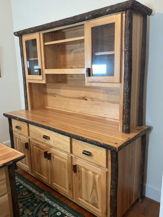 Hickory Log Buffet and Hutch Cabinet