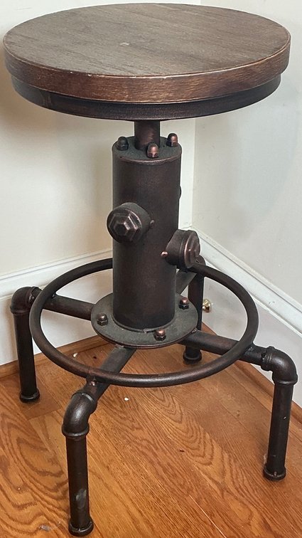 Industrial Style Adjustable Swivel Barstool