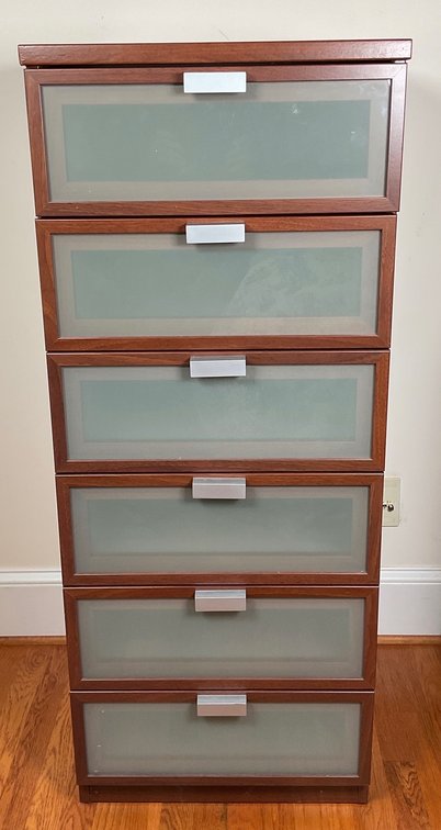IKEA Hopen Modern Six Drawer Tall Dresser Chest