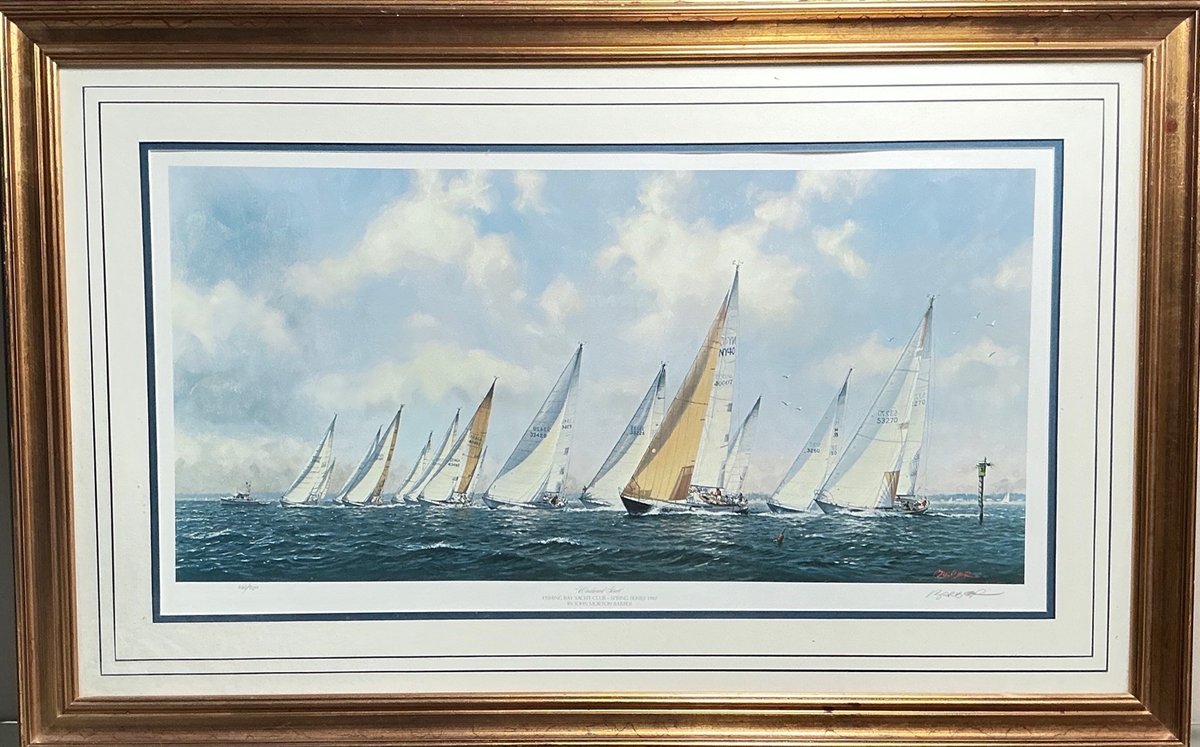 John Morton Barber Signed Windward Start Print