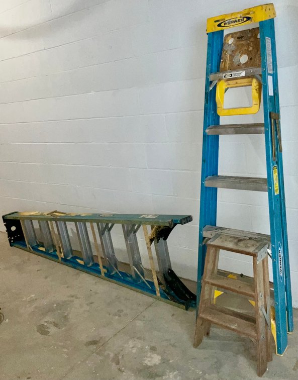 Werner Fiberglass Stepladders, Extension Ladder and Wooden Step Stool