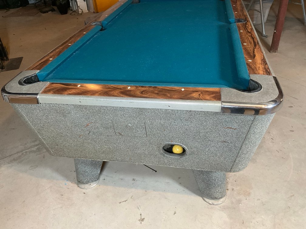 Coin-Op Style Slate Billiards Pool Table With Accessories