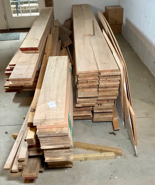 Assorted Hardwood Lumber Featuring Character Maple Planks