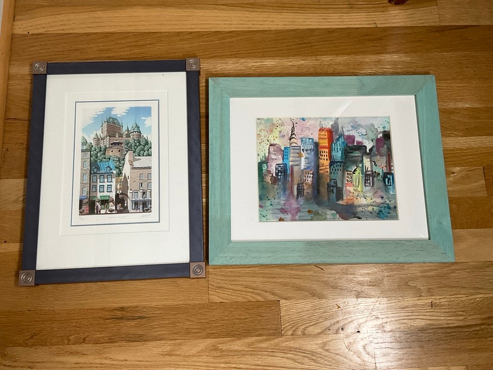 Jean Cencig Signed Quebec Intaglio Print and Cityscape Watercolor Art
