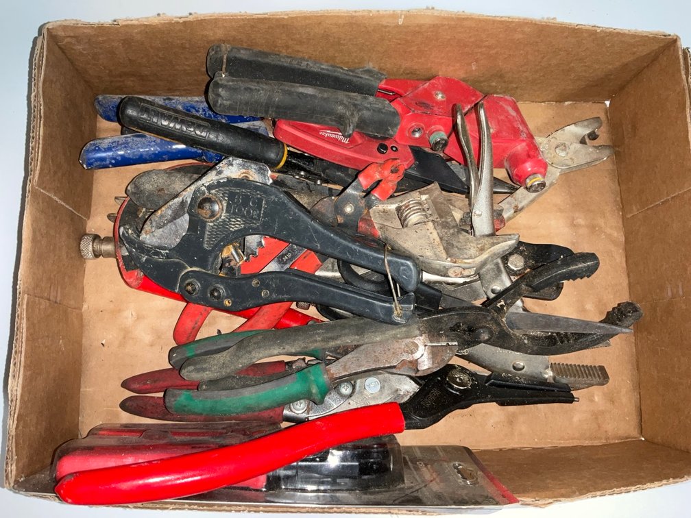Assorted Hand Tools Featuring Milwaukee, DeWalt, and RadioShack Crimper