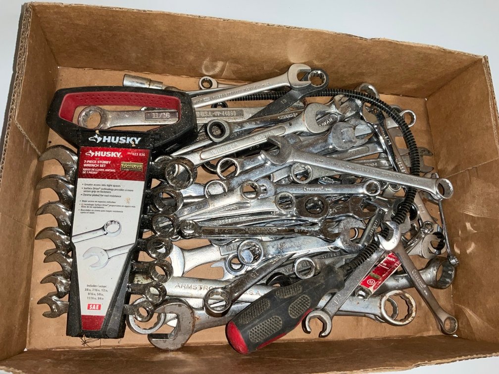Assorted Hand Tool Lot Featuring Husky Stubby Wrench Set