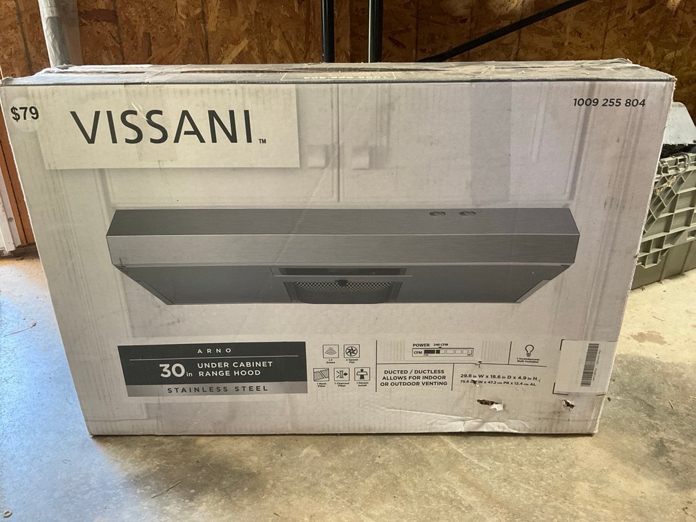 Vissani Arno 30-Inch Stainless Steel Under Cabinet Range Hood