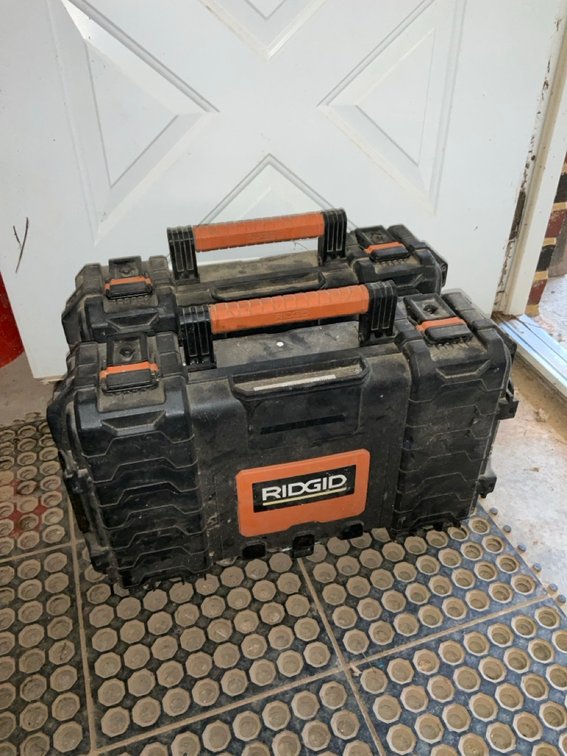 Pair of RIDGID Pro Gear Toolboxes with Ramset D45A Tool