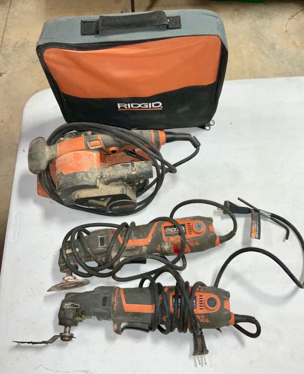 RIDGID Corded Power Tool Lot Belt Sander JobMax Oscillating Multi-Tools Drill
