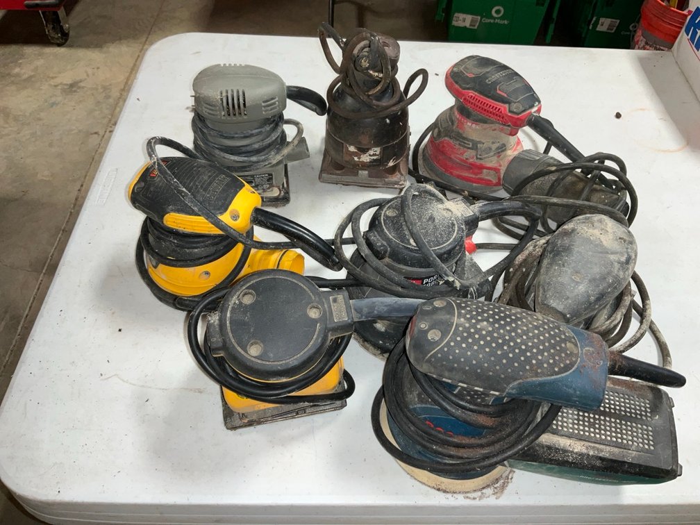 Assorted Power Sanders Lot Featuring DeWalt, Porter-Cable, Craftsman & Bosch