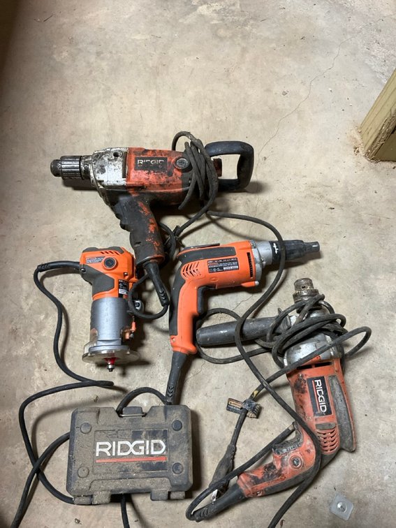 RIDGID Power Drills, Screwdriver, Router and Hole Saw Set