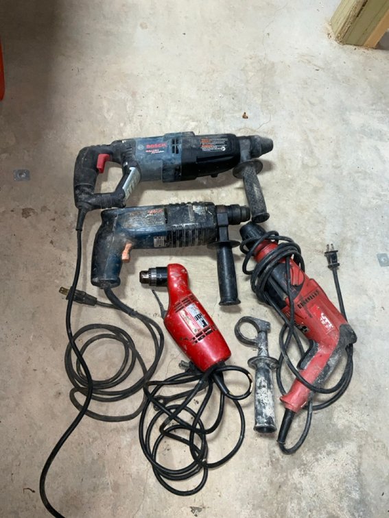 Bosch Bulldog Xtreme Rotary Hammer and Corded Drills Lot