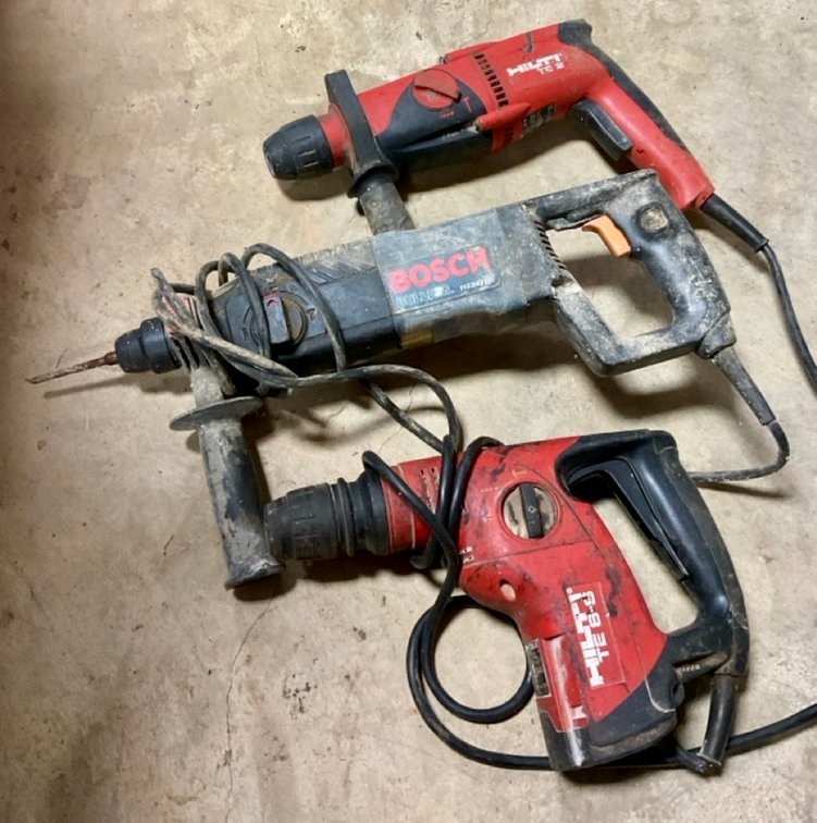 Hilti and Bosch Rotary Hammer Drills Power Tools Lot