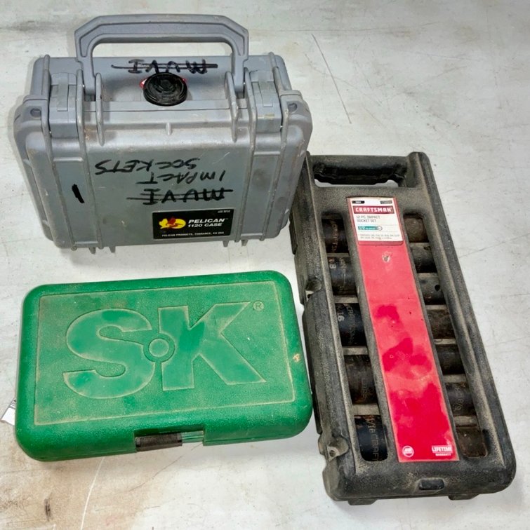 Craftsman,SK and Pittsburgh Impact Sockets With Pelican 1120 Case