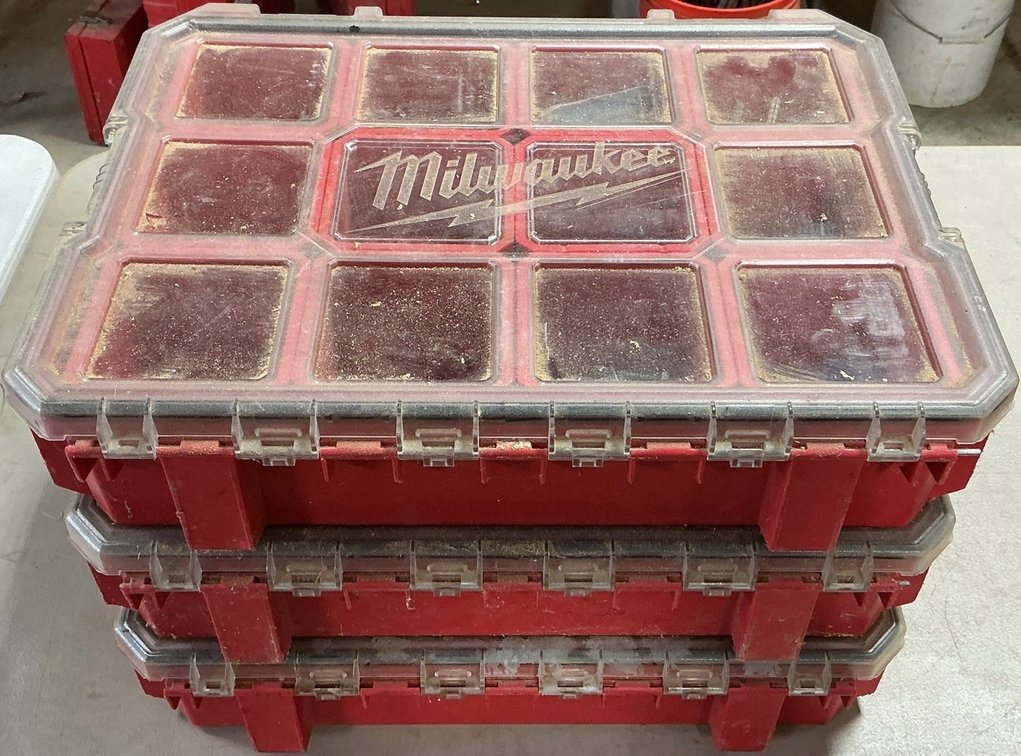 Set of Three Milwaukee PACKOUT Modular Compartment Tool Box Organizers