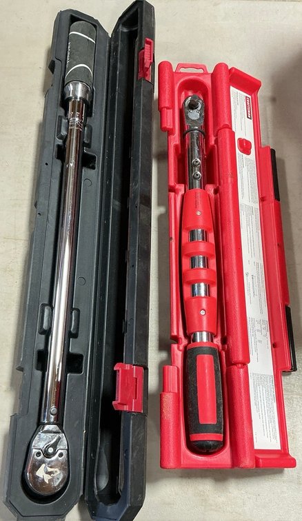 Husky and Craftsman Ratcheting Drive Torque Wrenches in Cases