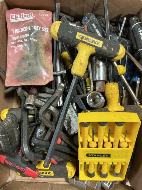 Assorted Craftsman Husky Eklind Hex Key and Bit Socket Lot