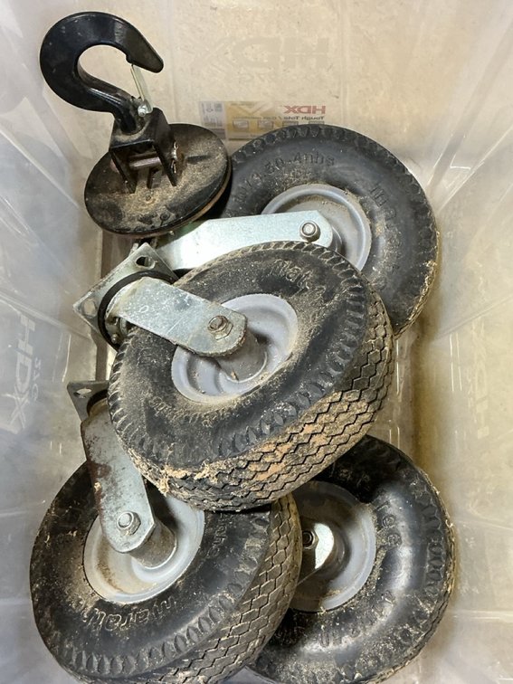 Marathon Flat-Free Caster Wheels and Hoist Hook in HDX Tote
