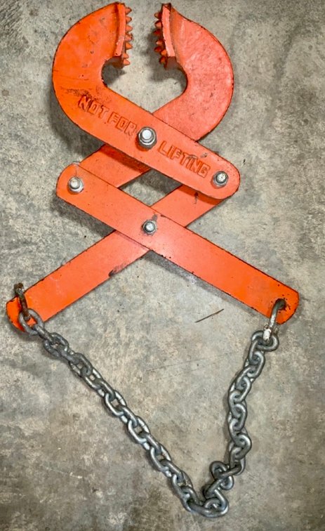 Heavy Duty Steel Double Scissor Pallet Puller Clamp with Chain