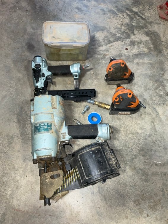 Hitachi NV 83A2 Pneumatic Coil Nailer and N3804AB3 Stapler Lot
