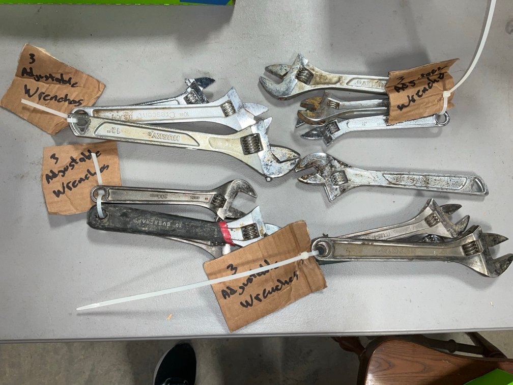 Assorted Husky, Crescent and Evercraft Adjustable Wrenches Lot