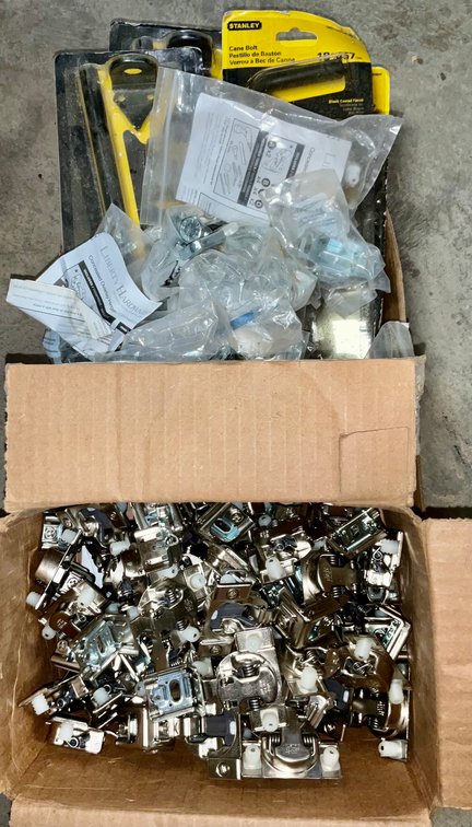 Assorted Hardware Lot Including Liberty Hinges and Stanley Cane Bolts