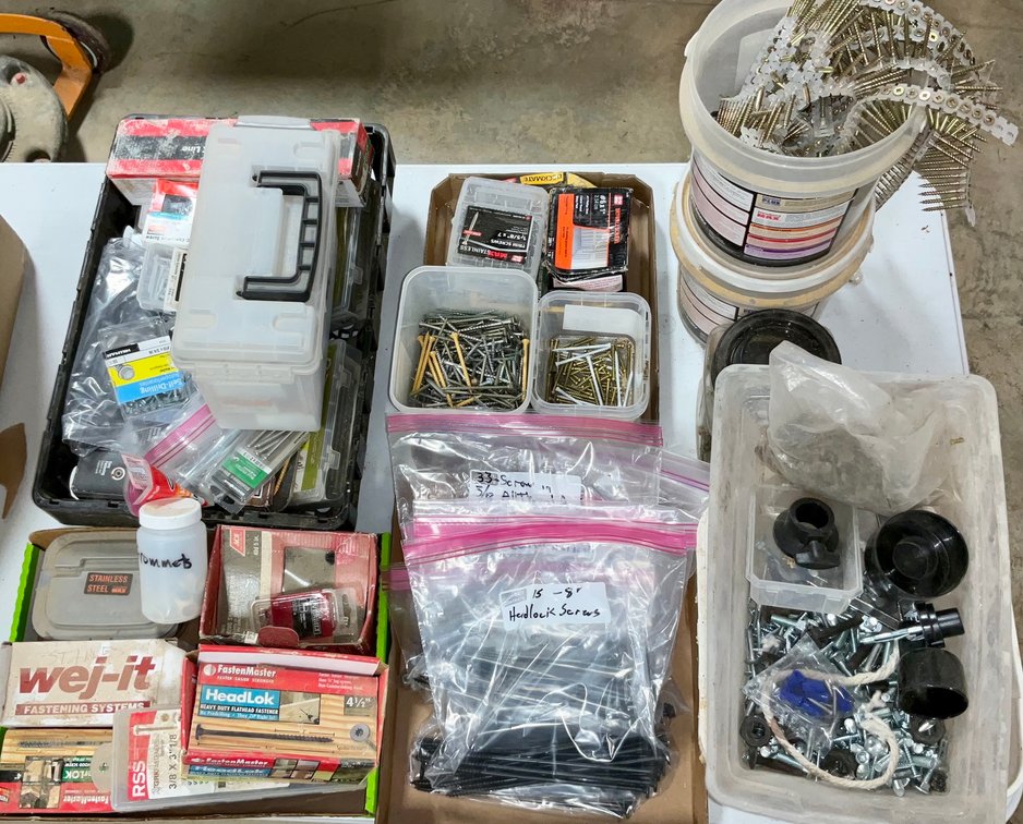 FastenMaster, GRK & DeWalt Assorted Hardware Screws, Anchors And Fasteners Lot