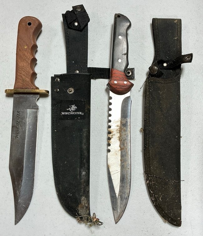 Assorted Fixed Blade Hunting Knives and Utility Machetes Lot