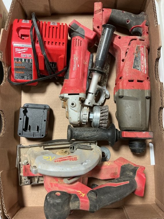 Milwaukee M18 Cordless Power Tool Lot With Charger