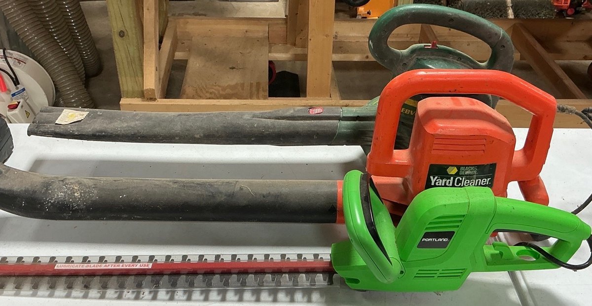 Pair of Leaf Blowers and Hedge Trimmer