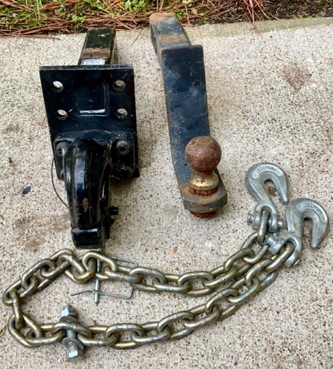 Pintle Hook Trailer Hitch Ball Mount and Safety Chains