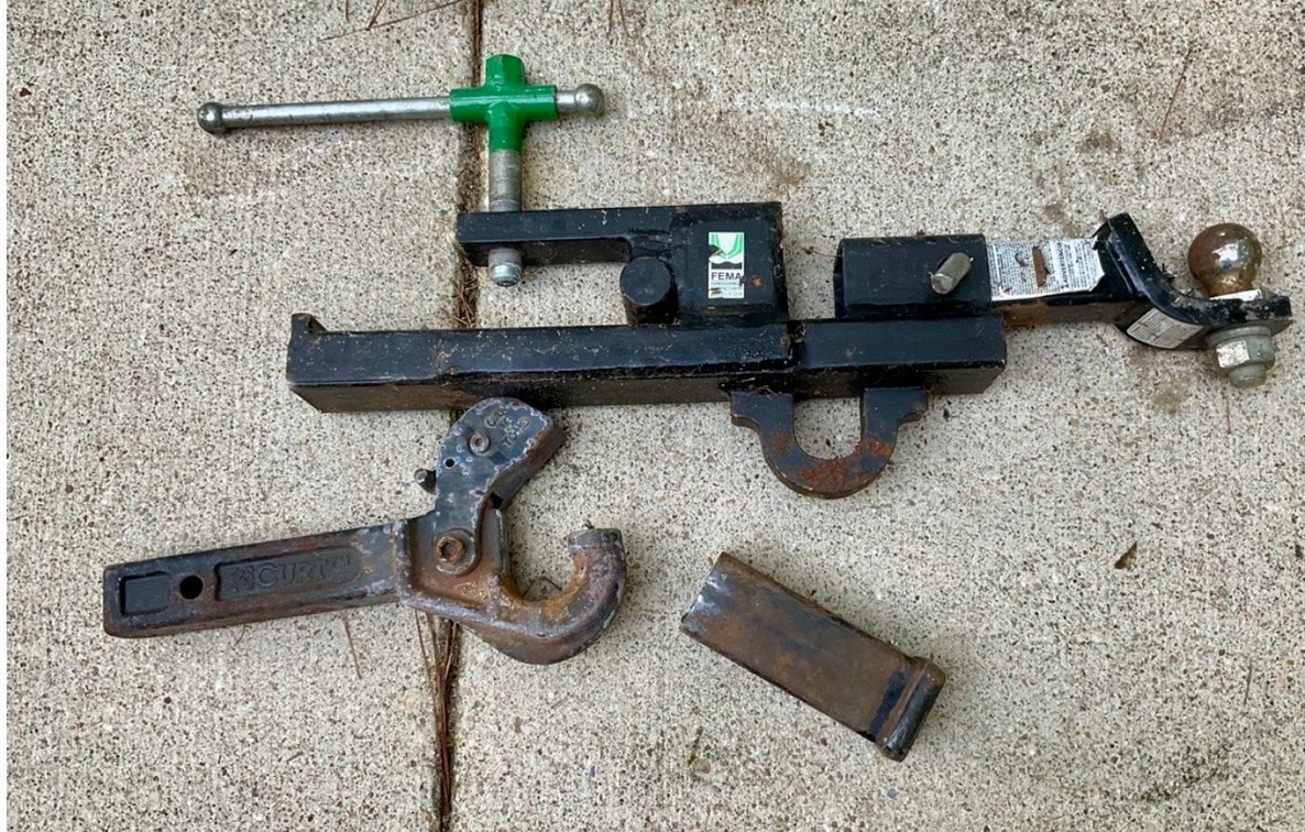 Clamp-On Tractor Bucket Hitch, Curt Pintle Hook & Reese Towpower Assembly