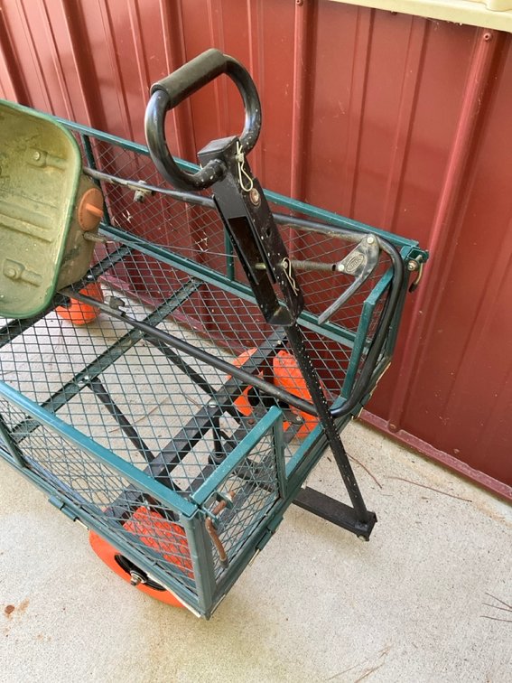 Steel Mesh Utility Garden Cart Wagon with Scotts Seed Spreader