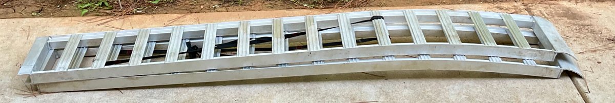 Pair of Arched Aluminum Loading Ramps With Safety Straps