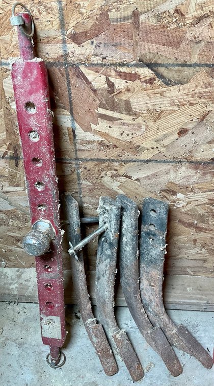Adjustable Hitch Bar With Ball and Cultivator Ripper Shanks