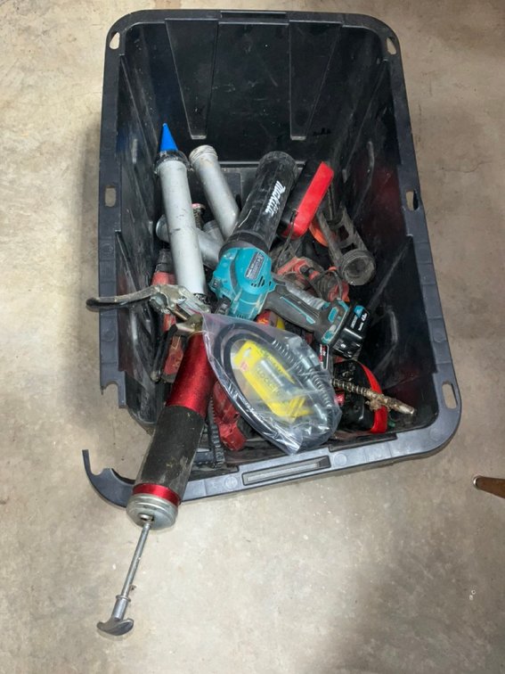 Makita and Milwaukee Cordless Caulking Guns with Batteries and Accessories