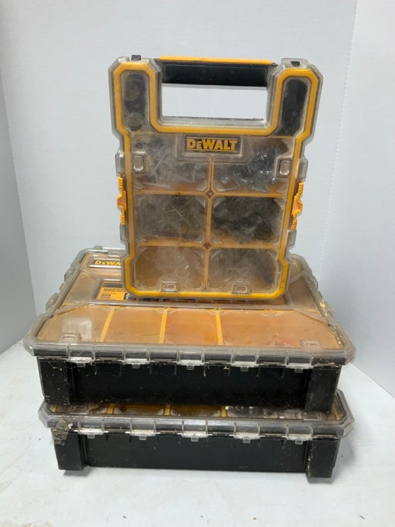 DEWALT Small Parts Organizers with Hardware and Klein Tools Tester