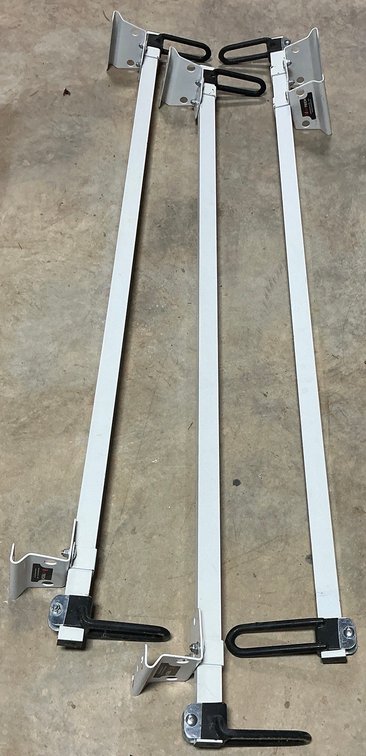 Vantech White Metal Van Roof Ladder Rack Crossbars