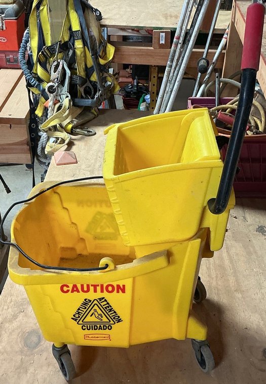 Rubbermaid Commercial Yellow Mop Bucket and Side Press Wringer Combo