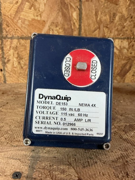 DynaQuip DE153 DynaMatic B Electric Actuator With Brass Ball Valve