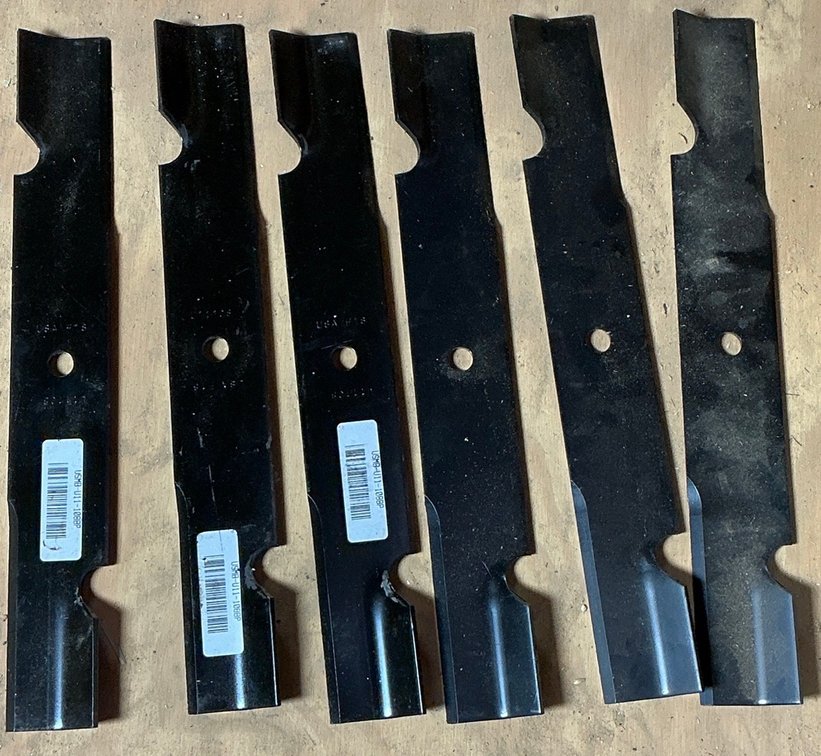 Set of Six Steel Lawn Mower Blades