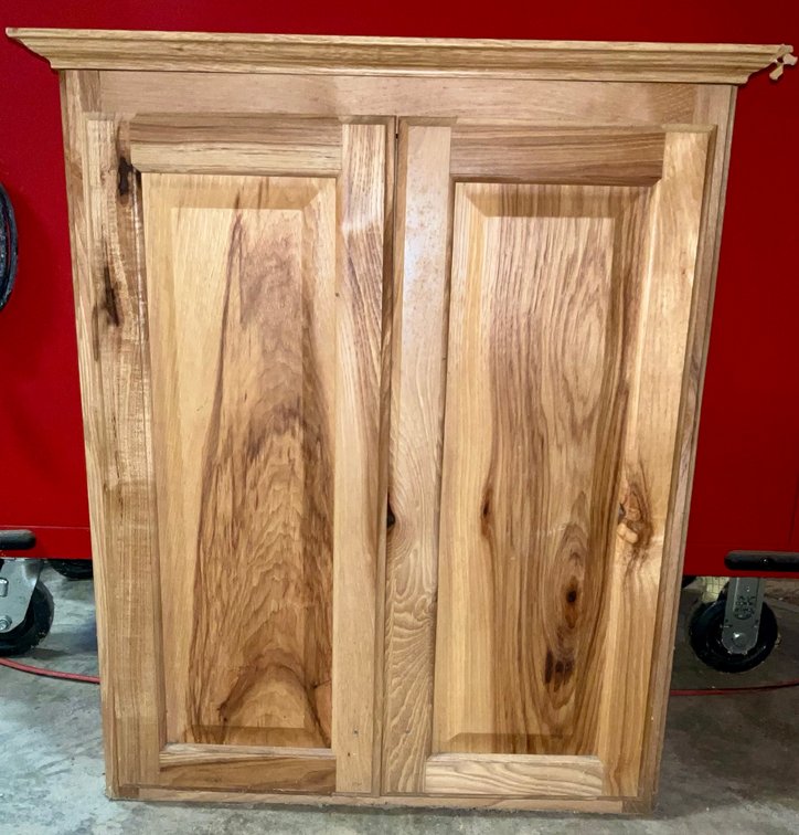 Natural Hickory Finish Double Door Wall Cabinet