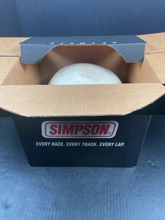 Classic White Full Face Motorcycle Helmet with Simpson Box