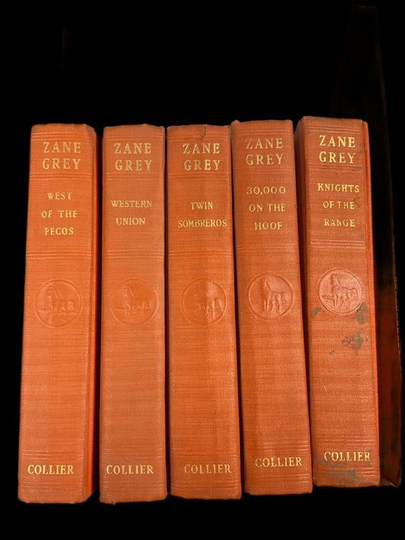 Zane Grey Western Novels Collection Five Volume Hardcover Set Collier