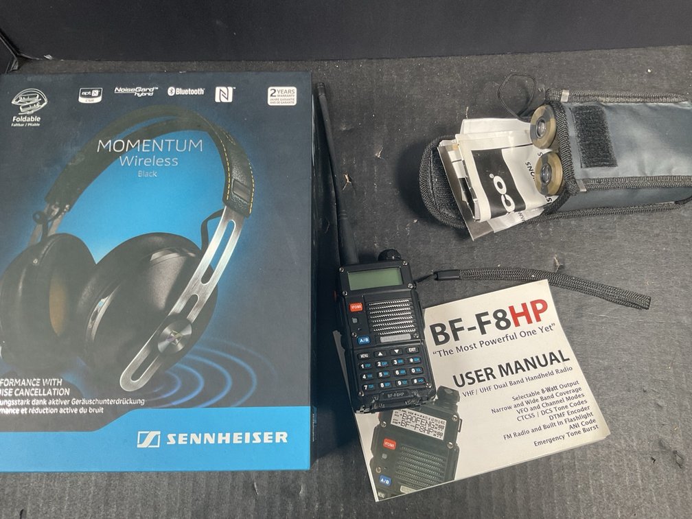 Sennheiser Momentum Wireless Headphones Baofeng Radio Bushnell Binoculars Lot
