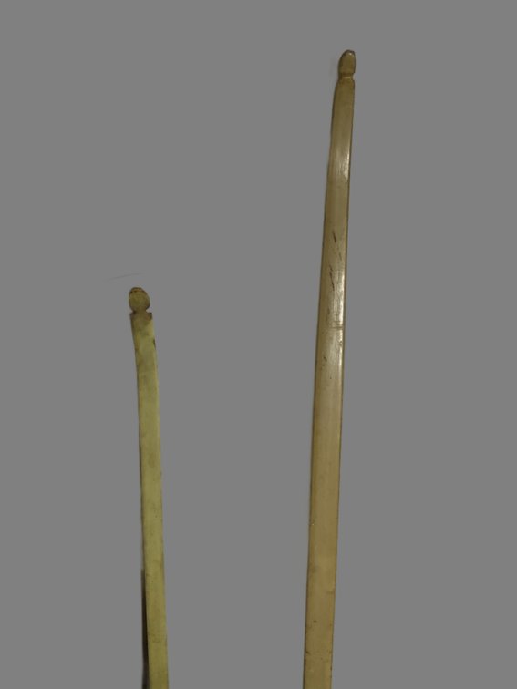 Pair of Traditional Fiberglass Archery Longbows with Molded Grips