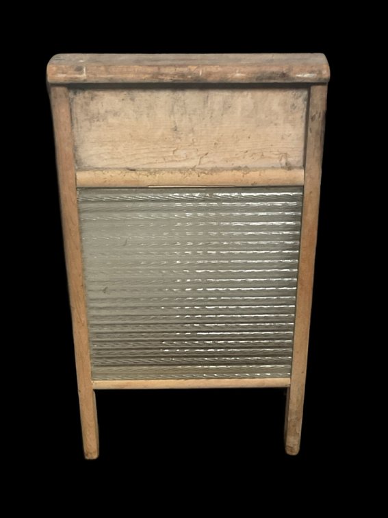 Columbus Washboard Co Wooden Frame Ribbed Glass Washboard