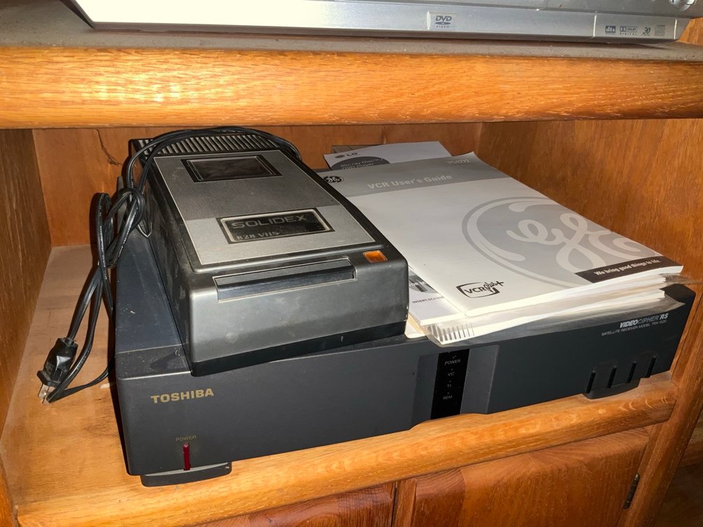 Toshiba VideoCipher RS Satellite Receiver with Solidex Tape Rewinder