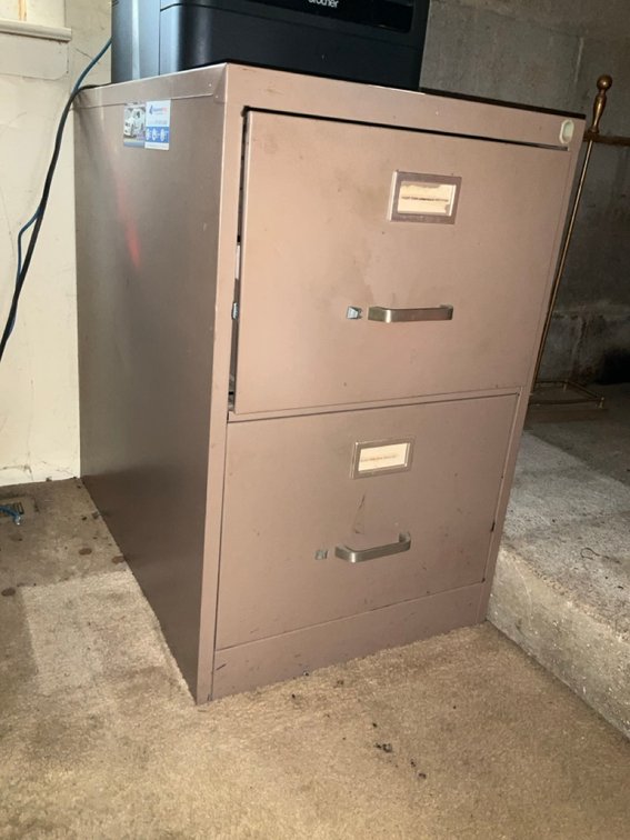Two Drawer Metal Filing Cabinet with Handles and Label Holders
